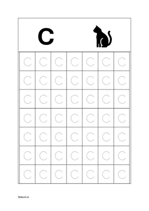 Upper Case Letter/ Capital Letter C Tracing. Free Printable Capital Letter Tracing Worksheet