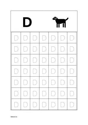 Upper Case Letter/ Capital Letter D Tracing. Free Printable Capital Letter Tracing Worksheet