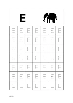 Upper Case Letter/ Capital Letter E Tracing. Free Printable Capital Letter Tracing Worksheet