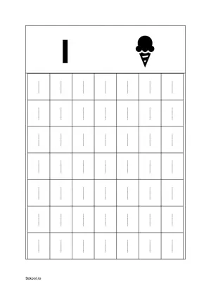 Upper Case Letter/ Capital Letter I Tracing. Free Printable Capital Letter Tracing Worksheet