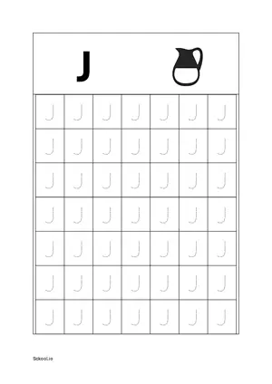 Upper Case Letter/ Capital Letter J Tracing. Free Printable Capital Letter Tracing Worksheet