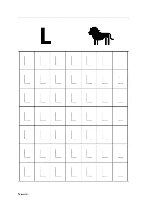 Upper Case Letter/ Capital Letter L Tracing. Free Printable Capital Letter Tracing Worksheet