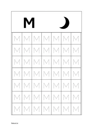 Upper Case Letter/ Capital Letter M Tracing. Free Printable Capital Letter Tracing Worksheet