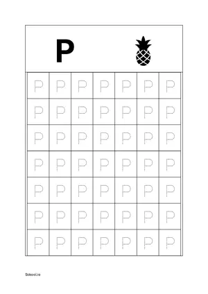 Upper Case Letter/ Capital Letter P Tracing. Free Printable Capital Letter Tracing Worksheet