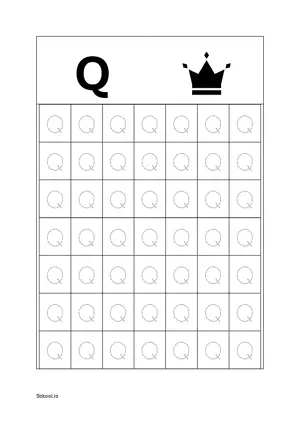 Upper Case Letter/ Capital Letter Q Tracing. Free Printable Capital Letter Tracing Worksheet