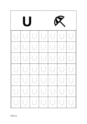 Upper Case Letter/ Capital Letter U Tracing. Free Printable Capital Letter Tracing Worksheet