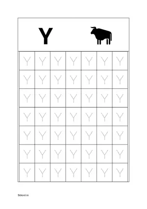 Upper Case Letter/ Capital Letter Y Tracing. Free Printable Capital Letter Tracing Worksheet