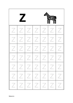 Upper Case Letter/ Capital Letter Z Tracing. Free Printable Capital Letter Tracing Worksheet