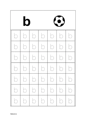 Lower Case Letter/ Small Case Letter b Tracing. Free Printable Small Case Alphabet Tracing Worksheet