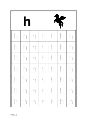 Lower Case Letter/ Small Case Letter h Tracing. Free Printable Small Case Alphabet Tracing Worksheet