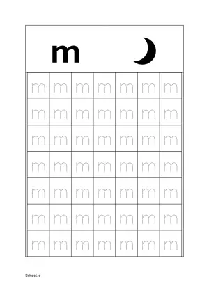 Lower Case Letter/ Small Case Letter m Tracing. Free Printable Small Case Alphabet Tracing Worksheet