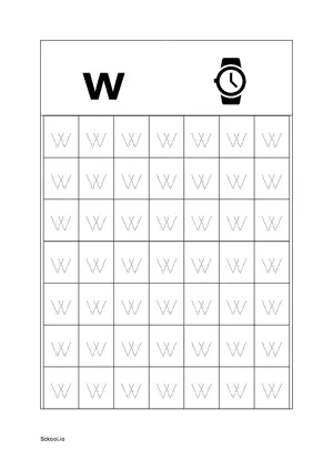 Lower Case Letter/ Small Case Letter w Tracing. Free Printable Small Case Alphabet Tracing Worksheet