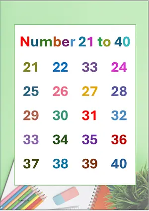 Number Names Worksheet 21 to 40 Free Printable Worksheet of Number in words For Kindergarten/Preschool/LKG