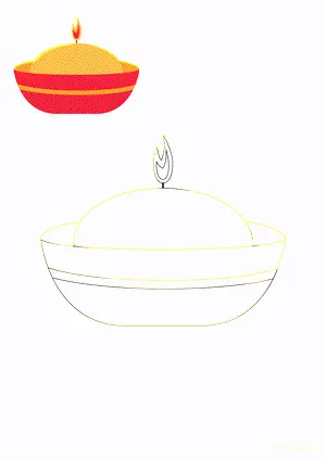 Diya Diwali Drawing and coloring pages. Free printable Diwali coloring page for kids and adults.