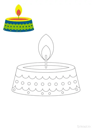 Diya Diwali Drawing and coloring pages. Free printable Diwali coloring page for kids and adults.