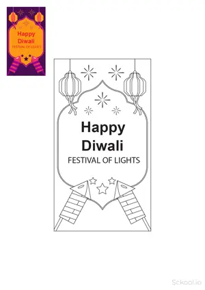  Diwali Drawing and coloring pages. Free printable Diwali coloring page for kids and adults.