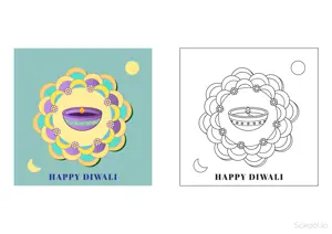  Diwali Drawing and coloring pages. Free printable Diwali coloring page for kids and adults.