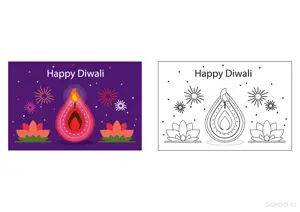  Diwali Drawing and coloring pages. Free printable Diwali coloring page for kids and adults.