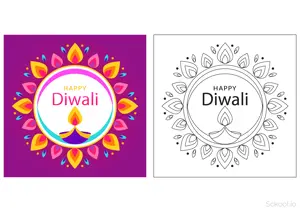  Diwali Drawing and coloring pages. Free printable Diwali coloring page for kids and adults.