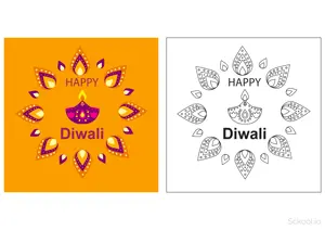  Diwali Drawing and coloring pages. Free printable Diwali coloring page for kids and adults.