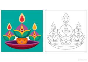  Diwali Drawing and coloring pages. Free printable Diwali coloring page for kids and adults.