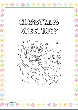 Free Printables Christmas Greetings Coloring Page for Kids