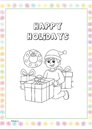 Free Printable Happy Holidays Coloring Page for Kids