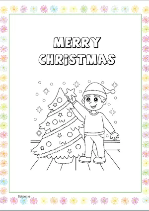 Free Printable Merry Christmas Coloring Page for Kids 4