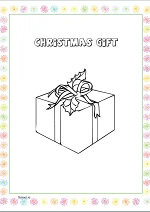 Free Printable Christmas Gift Coloring Page for Kids