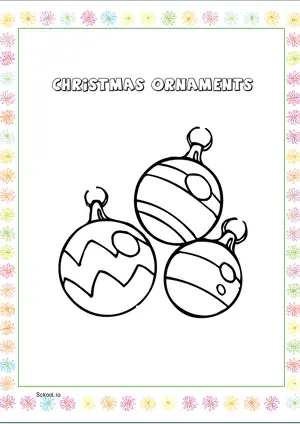 Free Printable Christmas Ornaments Coloring Page for Kids 2