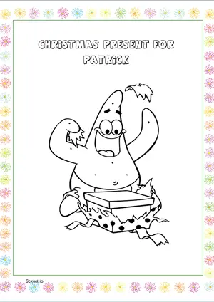 Free Printable Christmas Present for Patrick Coloring Page for Kids