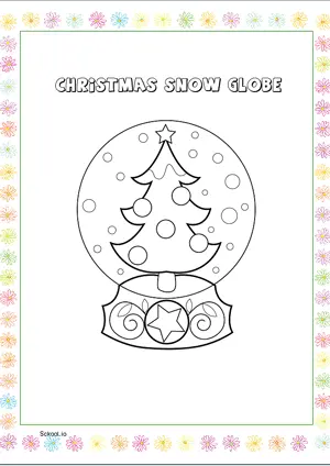 Free Printable Christmas Snow globe Coloring Page for Kids 2