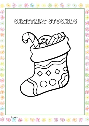 Free Printable Christmas Stocking Coloring Page for Kids 2