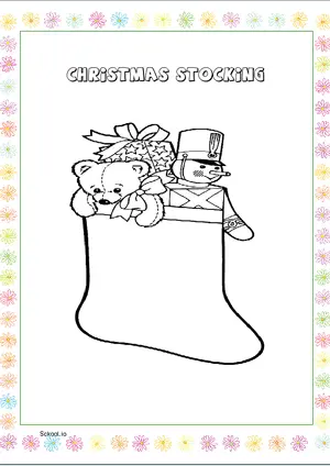 Free Printable Christmas Stocking Coloring Page for Kids 3