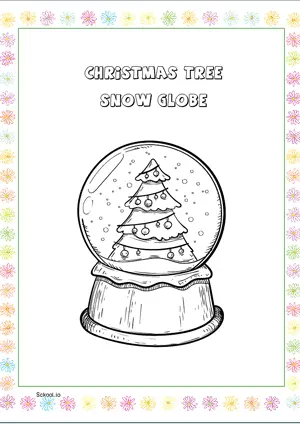 Free Printable Christmas Tree Snow globe Coloring Page for Kids 3