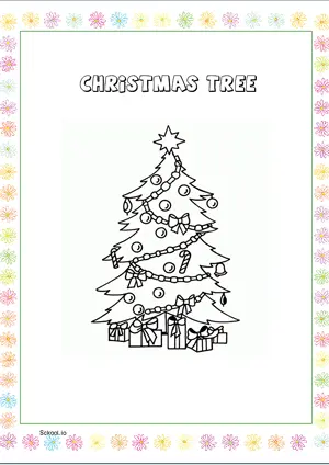 Free Printable Coloring Page Christmas Tree for Kids