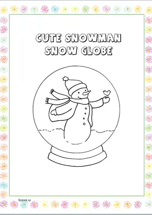 Free Printable Cute Snowman Snow globe Coloring Pages for Kids