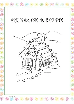 Free Printable Gingerbread House Christmas Coloring Pages for Kids