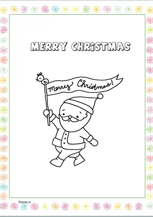 Free Printable Merry Christmas Coloring Pages Banner for Kids