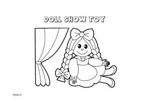 Free Printable Doll Show Toy Coloring Page for Kids