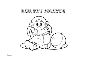 Free Printable Doll Toy Coloring Page for Kids