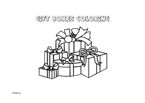 Free Printable Gift Boxes Coloring Page for Kids