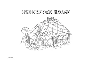 Free Printable Gingerbread House Coloring Pages for Kids