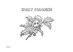 Free Printable Holly Coloring Pages for Kids