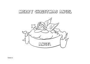 Free Printable Merry Christmas Angel Coloring Page for Kids