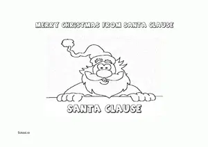 Free Printable Merry Christmas from Santa Clause Coloring Page for Kids