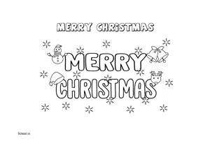 Free Printable Merry Christmas Coloring Page for Kids