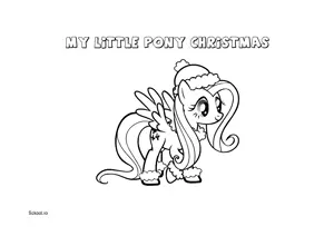 Free Printable My Little Pony Christmas Coloring Page for Kids