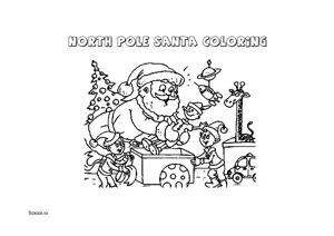 Free Printable North Pole Santa Coloring Pages for Kids