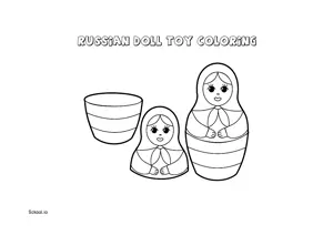 Free Printable Russian Doll Toy Coloring Page for Kids